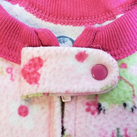 2 Pink Frog One Piece Zipper Sleepers for Baby 18 Months: Gerber & Just One You - Picture 10 of 11